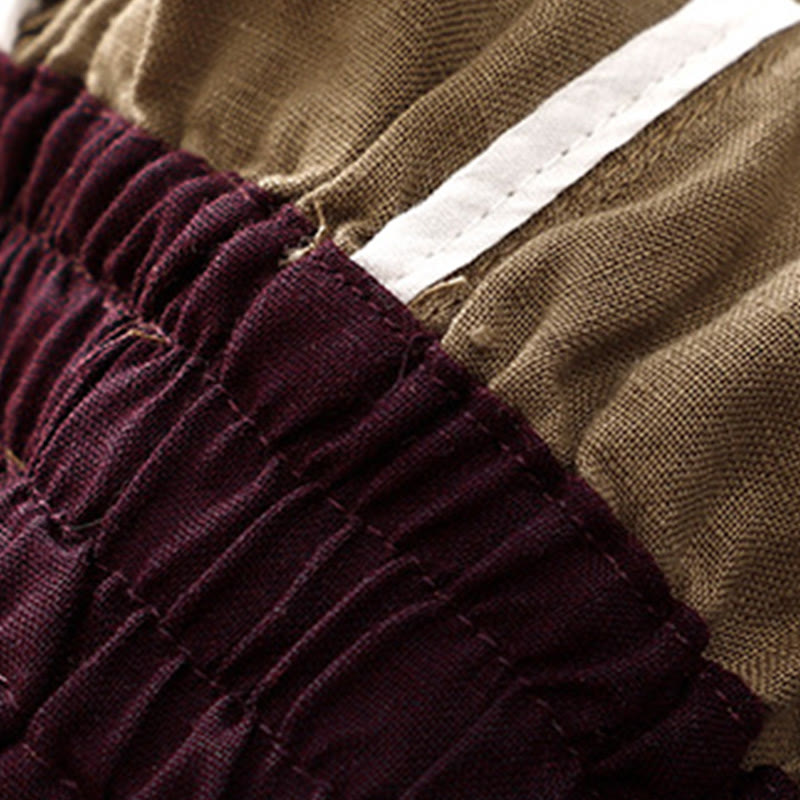 Buddha Stonesヴィンテージ ハイウエスト レースアップ コットンリネン ハーレムパンツ ポケット付き - image 5