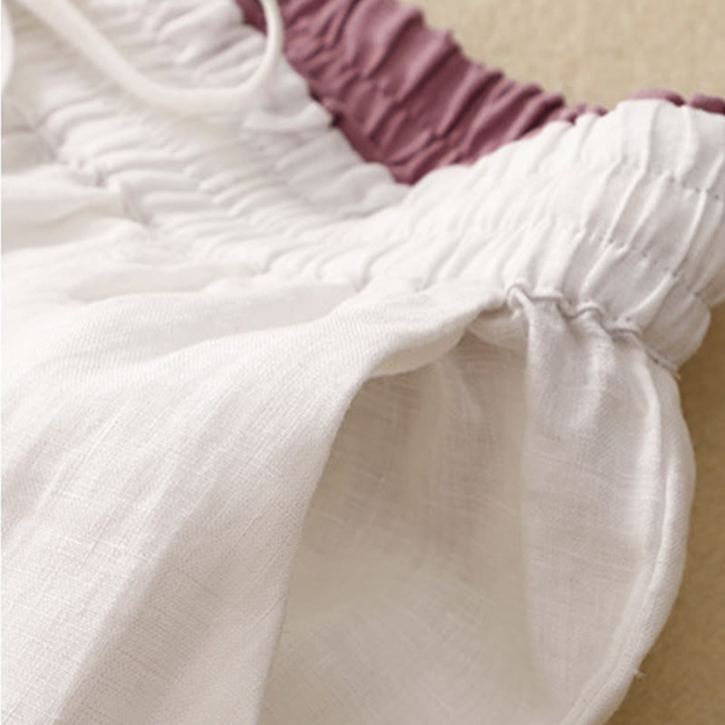 Buddha Stonesヴィンテージ ハイウエスト レースアップ コットンリネン ハーレムパンツ ポケット付き - image 22