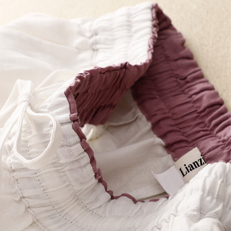 Buddha Stonesヴィンテージ ハイウエスト レースアップ コットンリネン ハーレムパンツ ポケット付き - image 21