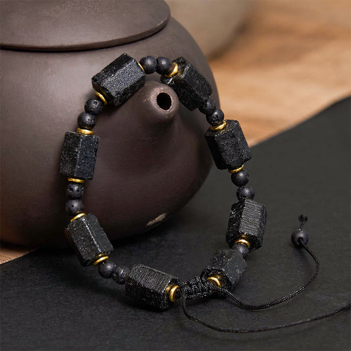 Buddha Stonesブラックトルマリン ラブブレスレット