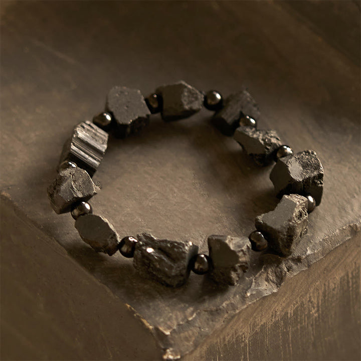 Buddha Stonesブラックトルマリン イレギュラーストーン ポジティブブレスレット