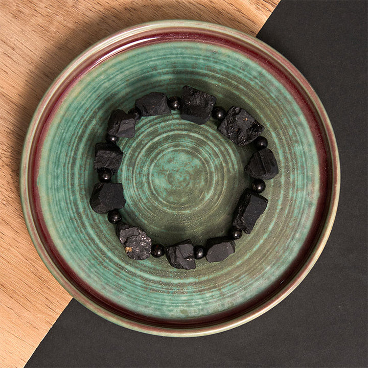 Buddha Stonesブラックトルマリン イレギュラーストーン ポジティブブレスレット