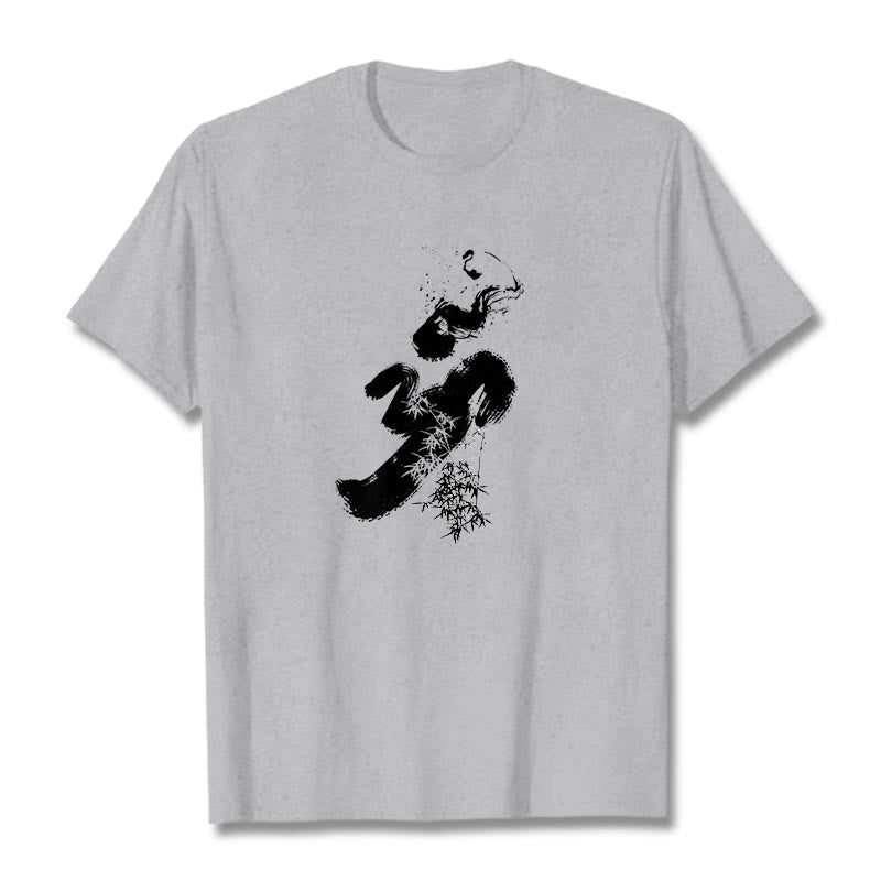 Buddha StonesOM 竹墨 コットンTシャツ - ライトグレー - 2XL - image 20