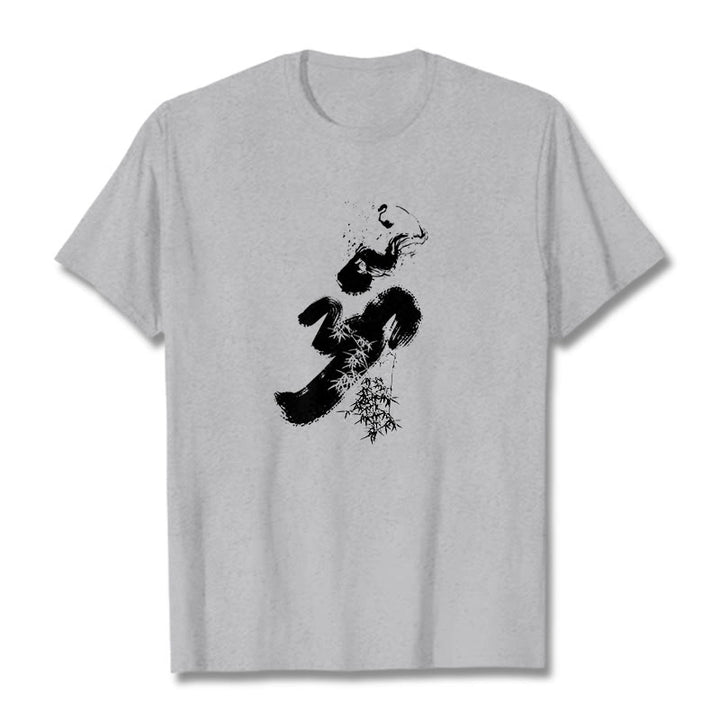 Buddha StonesOM 竹墨 コットンTシャツ - ライトグレー - 2XL - image 20