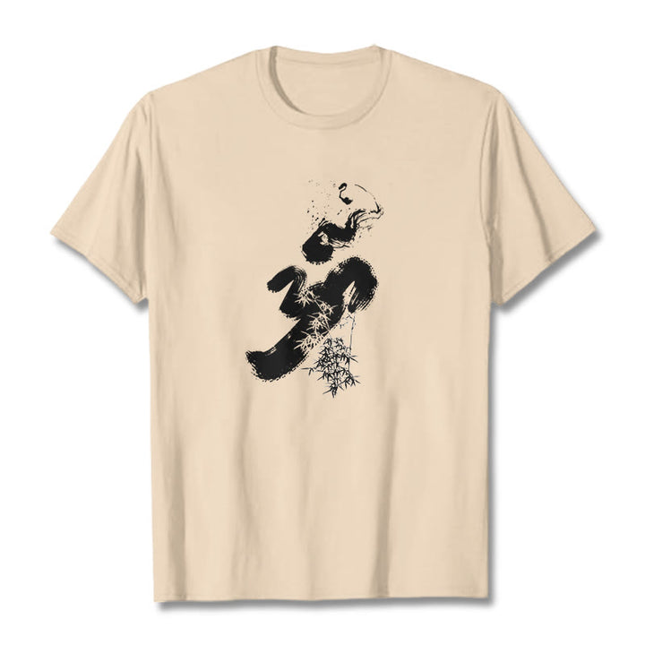 Buddha StonesOM 竹墨 コットンTシャツ - ビスク - 2XL - image 12