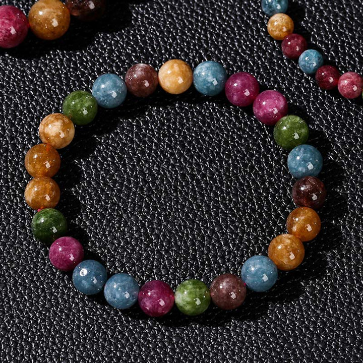 Buddha Stonesマルチカラートルマリン幸運を呼ぶブレスレット - image 8