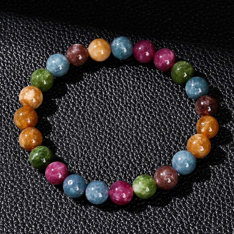 Buddha Stonesマルチカラートルマリン幸運を呼ぶブレスレット - image 3