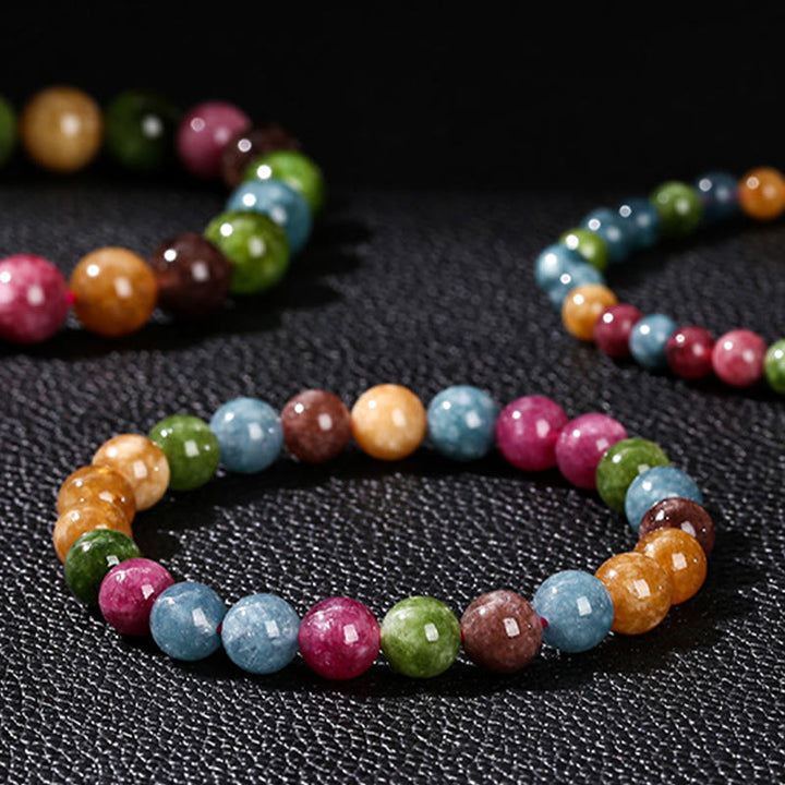 Buddha Stonesマルチカラートルマリン幸運を呼ぶブレスレット - image 5