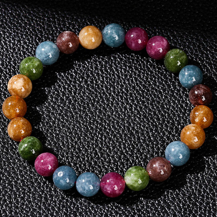 Buddha Stonesマルチカラートルマリン幸運を呼ぶブレスレット - image 7