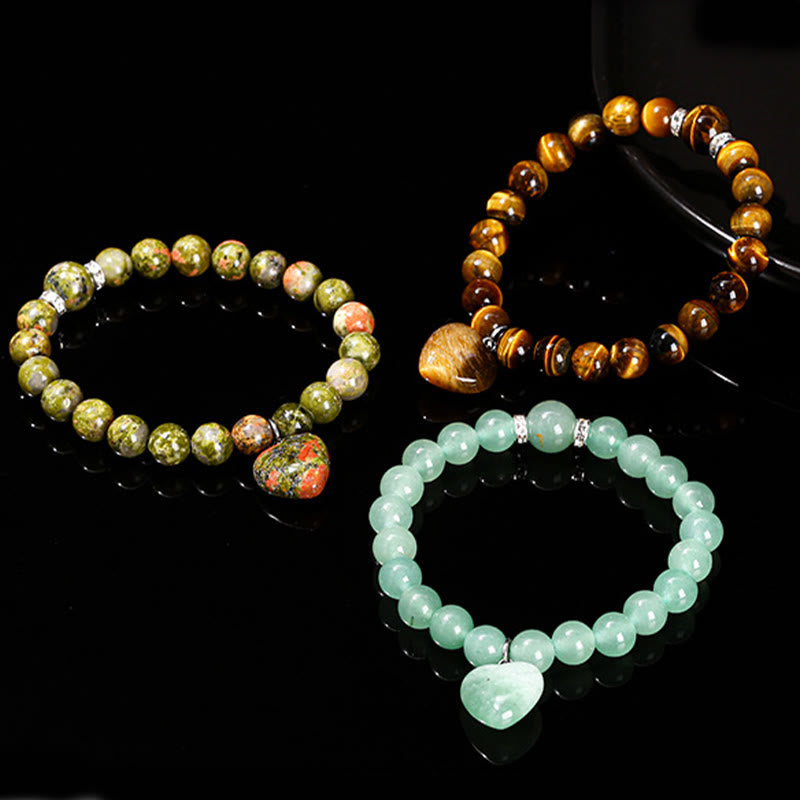 Buddha Stones各種クリスタルグリーンアベンチュリンラブハートバランスブレスレット - image 29