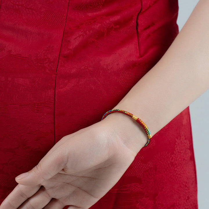 Buddha Stonesマルチカラー レッドストリング 合金 925 スターリングシルバー バックル 保護ブレスレット