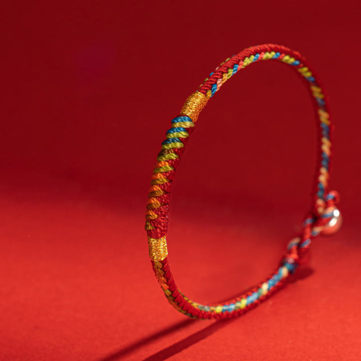 Buddha Stonesマルチカラー レッドストリング 合金 925 スターリングシルバー バックル 保護ブレスレット