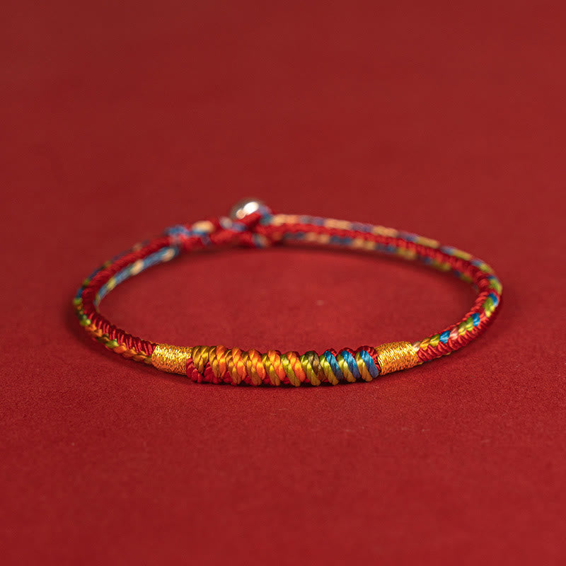 Buddha Stonesマルチカラー レッドストリング 合金 925 スターリングシルバー バックル 保護ブレスレット