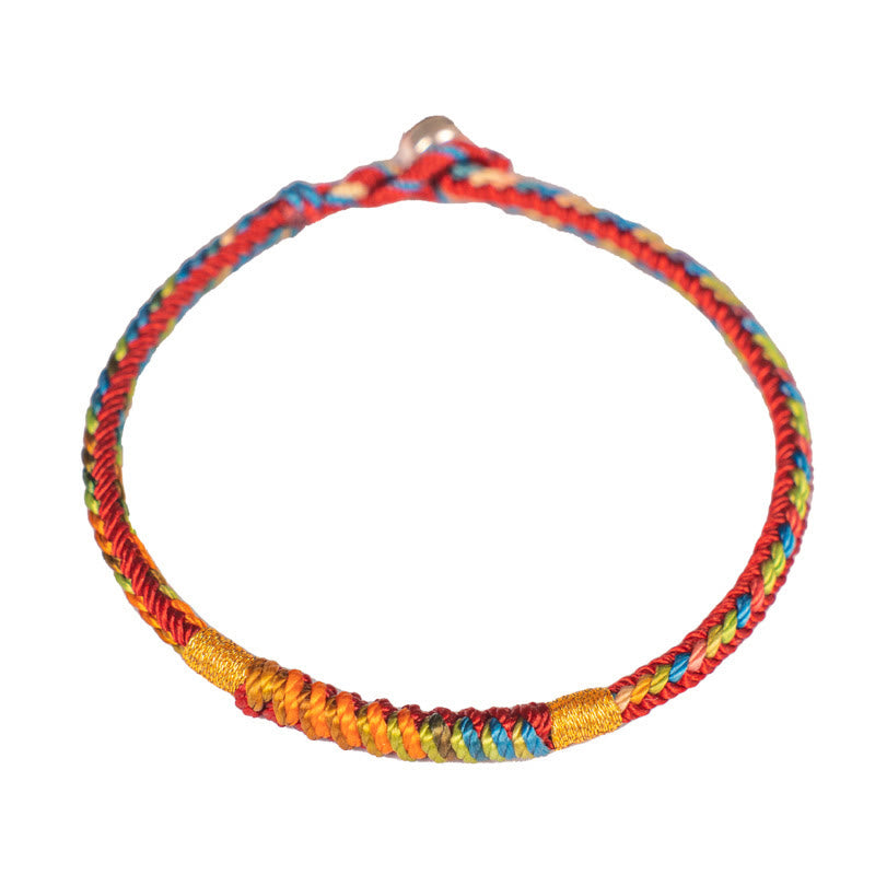 Buddha Stonesマルチカラー レッドストリング 合金 925 スターリングシルバー バックル 保護ブレスレット