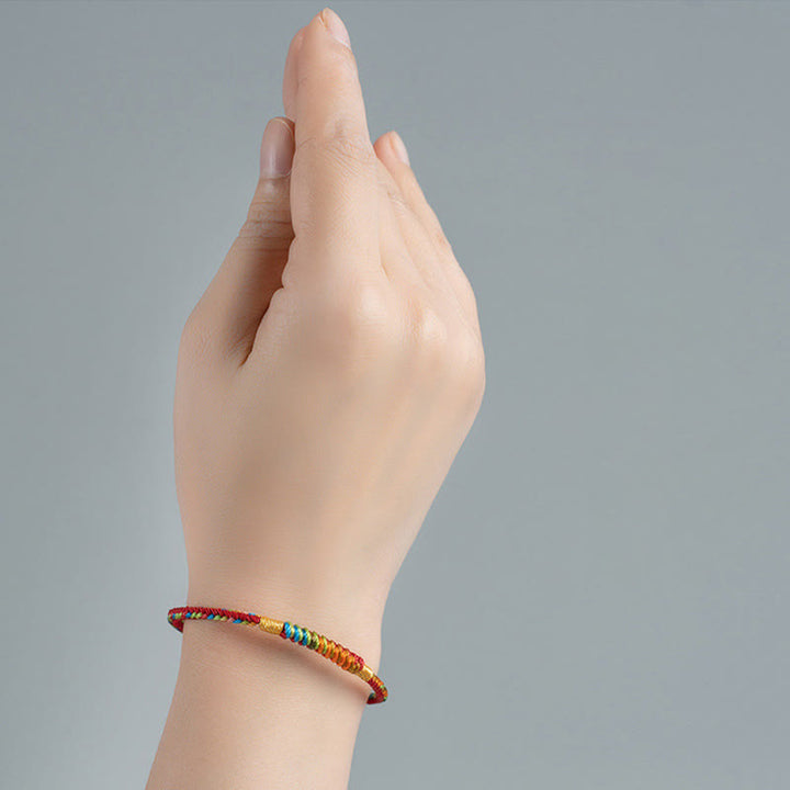 Buddha Stonesマルチカラー レッドストリング 合金 925 スターリングシルバー バックル 保護ブレスレット
