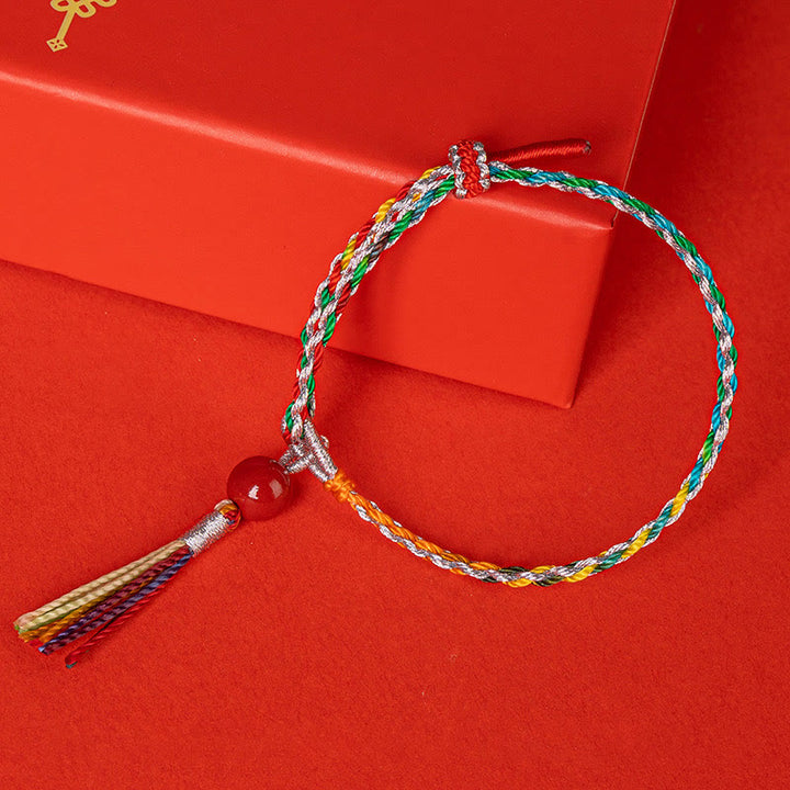 Buddha Stonesカラフルストリング 辰砂 集中ブレスレット