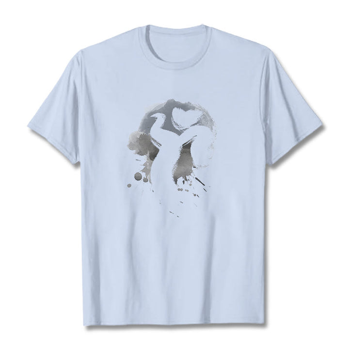 Buddha StonesOM スワン コットンTシャツ - ライトシアン - 2XL - image 11