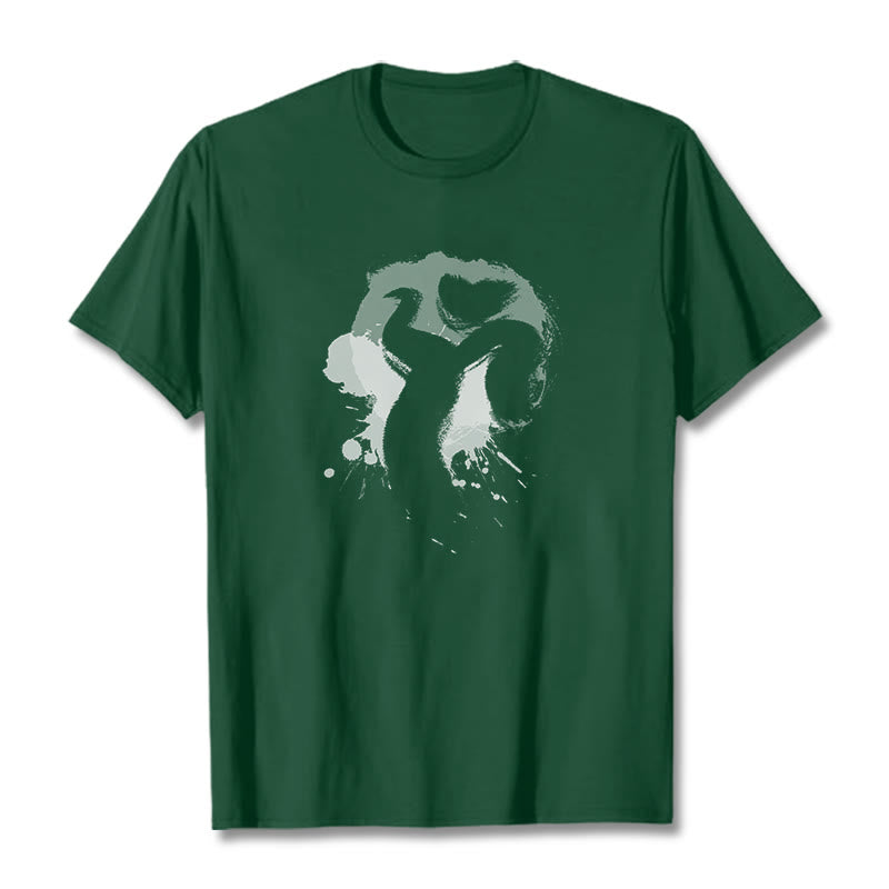 Buddha StonesOM スワン コットンTシャツ - フォレストグリーン - 2XL - image 9
