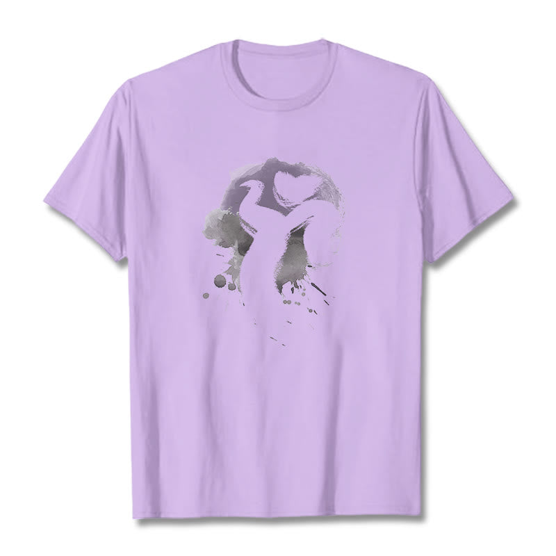 Buddha StonesOM スワン コットンTシャツ - 梅 - 2XL - image 14