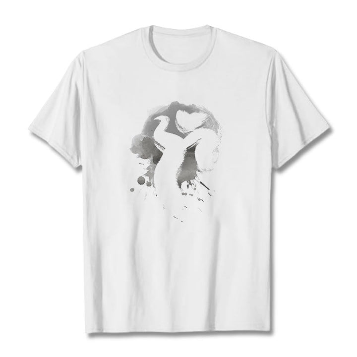 Buddha StonesOM スワン コットンTシャツ - 白 - 2XL - image 6