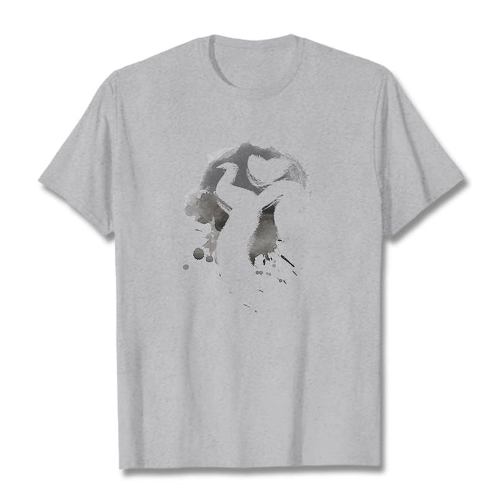 Buddha StonesOM スワン コットンTシャツ - ライトグレー - 2XL - image 20