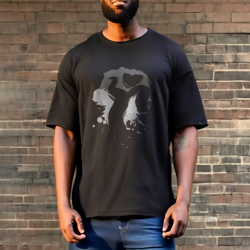 Buddha StonesOM スワン コットンTシャツ - image 4