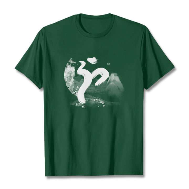 Buddha StonesOM 風景 コットン Tシャツ - フォレストグリーン - 2XL - image 9