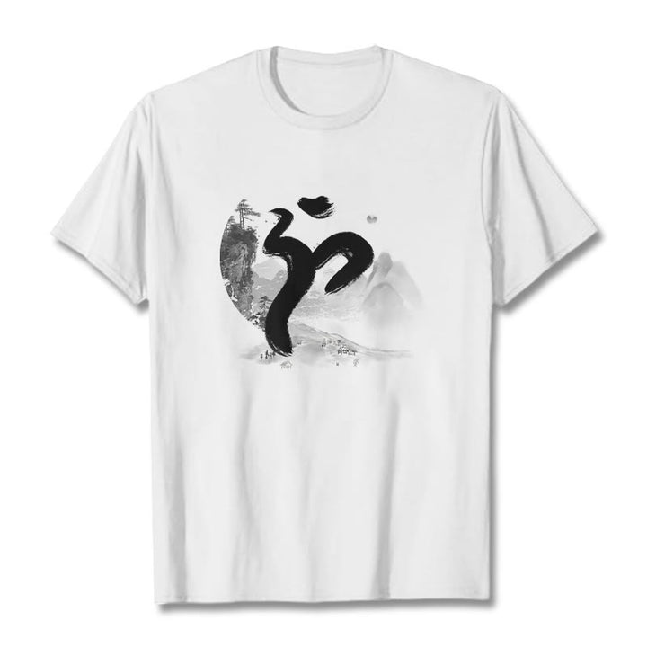 Buddha StonesOM 風景 コットン Tシャツ - 白 - 2XL - image 6