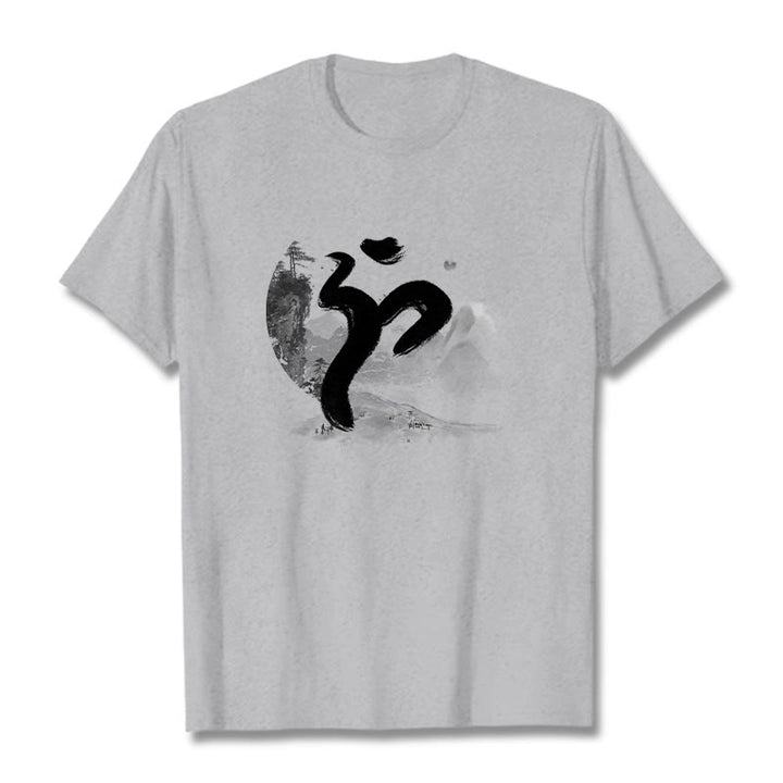 Buddha StonesOM 風景 コットン Tシャツ - ライトグレー - 2XL - image 20