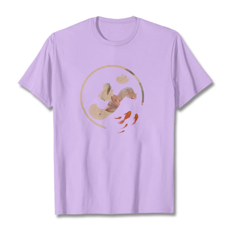 Buddha StonesOM 蓮鯉コットンTシャツ - 梅 - 2XL - image 17