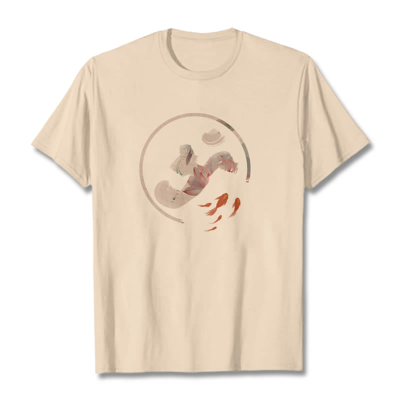 Buddha StonesOM 蓮鯉コットンTシャツ - ビスク - 2XL - image 9