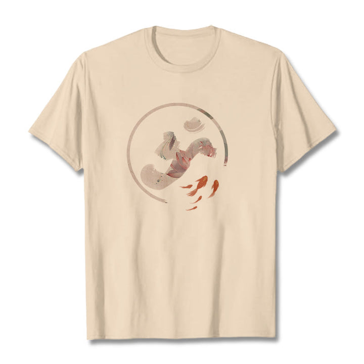 Buddha StonesOM 蓮鯉コットンTシャツ - ビスク - 2XL - image 9