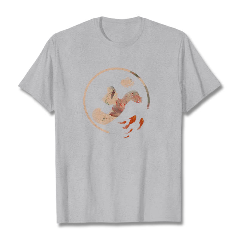 Buddha StonesOM 蓮鯉コットンTシャツ - ライトグレー - 2XL - image 20