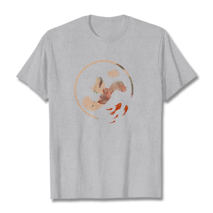 Buddha StonesOM 蓮鯉コットンTシャツ - ライトグレー - 2XL - image 20