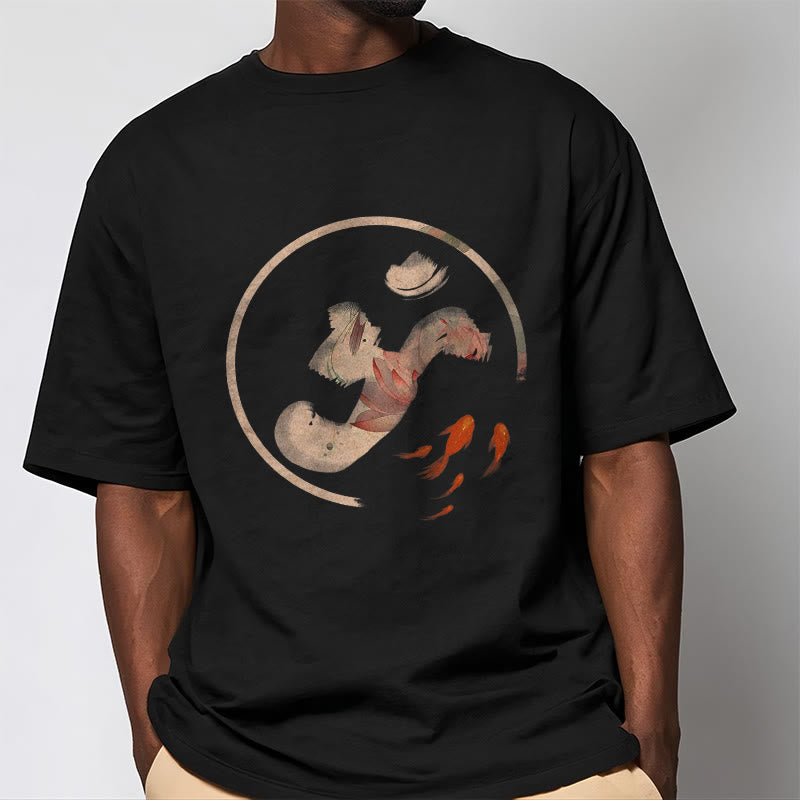 Buddha StonesOM 蓮鯉コットンTシャツ - image 7