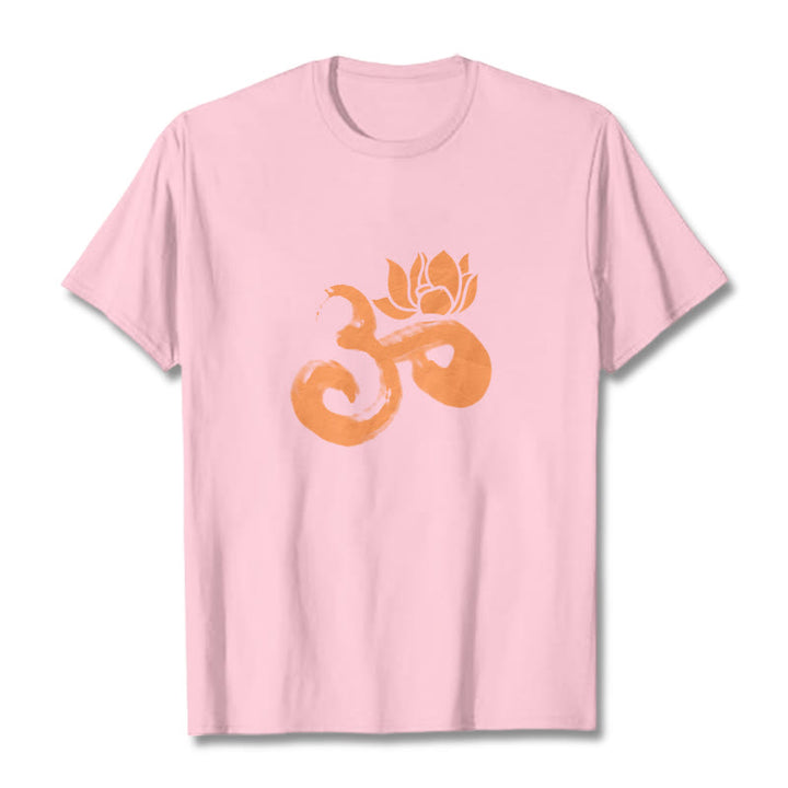 Buddha StonesOM ロータスフラワー コットンTシャツ - ライトピンク - 2XL - image 13