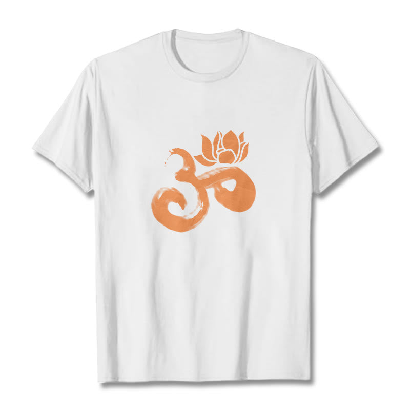 Buddha StonesOM ロータスフラワー コットンTシャツ - 白 - 2XL - image 3