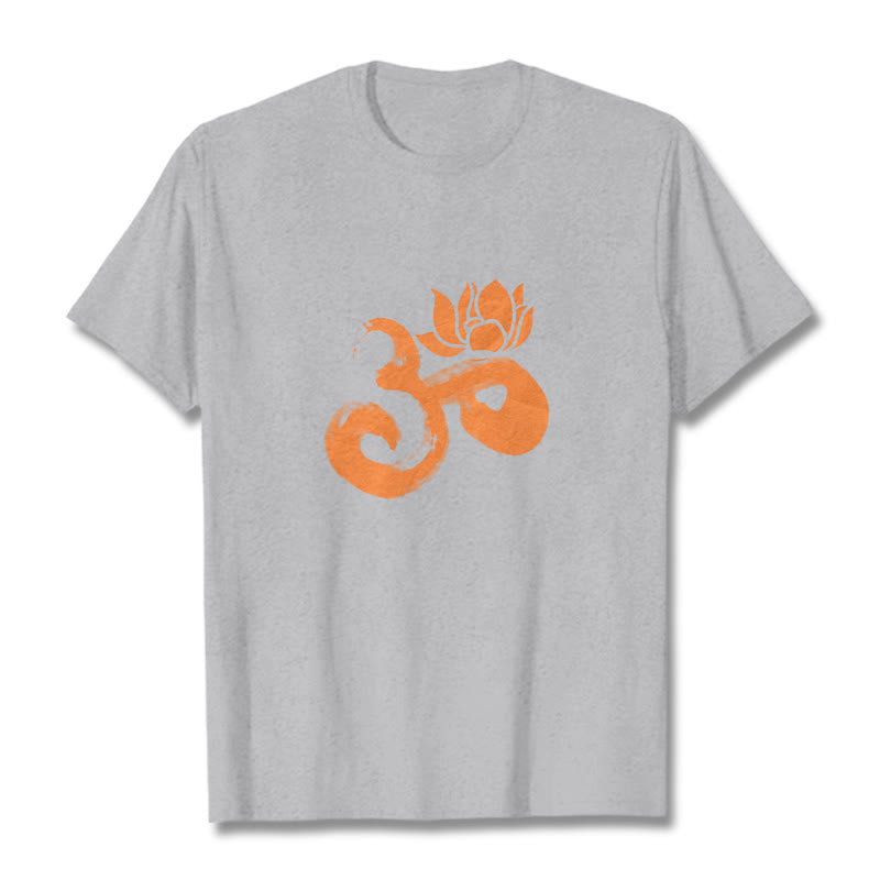 Buddha StonesOM ロータスフラワー コットンTシャツ - ライトグレー - 2XL - image 19