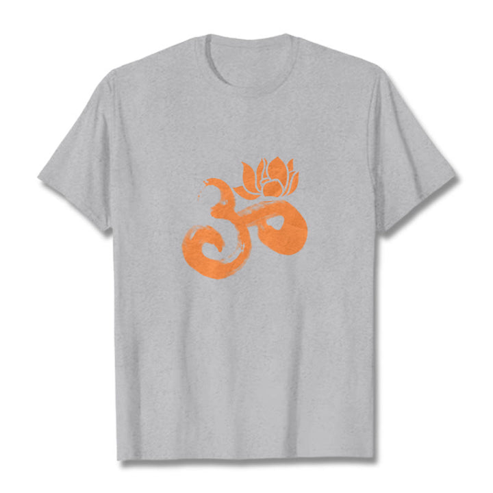 Buddha StonesOM ロータスフラワー コットンTシャツ - ライトグレー - 2XL - image 19