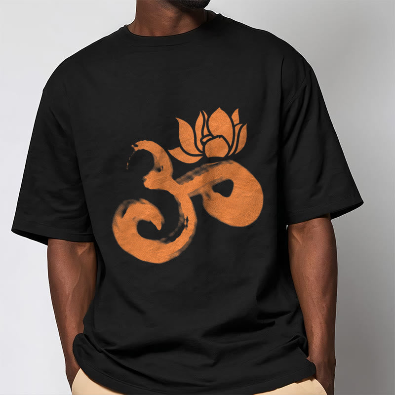 Buddha StonesOM ロータスフラワー コットンTシャツ - image 8