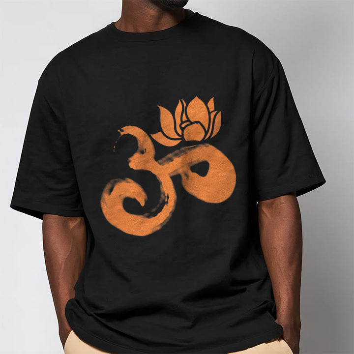 Buddha StonesOM ロータスフラワー コットンTシャツ - image 8