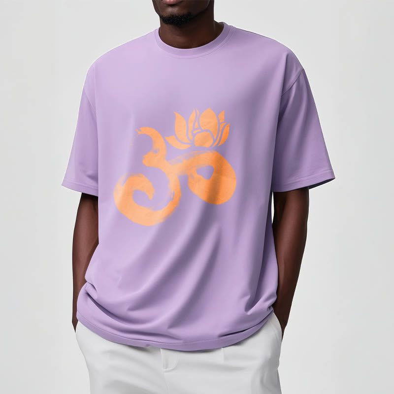 Buddha StonesOM ロータスフラワー コットンTシャツ - image 18