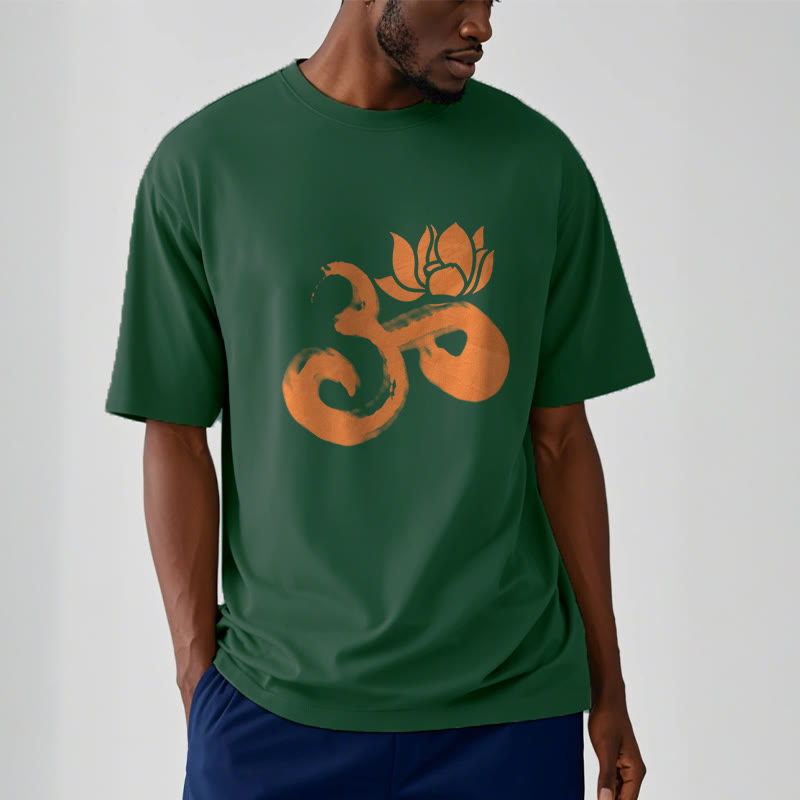 Buddha StonesOM ロータスフラワー コットンTシャツ - image 12