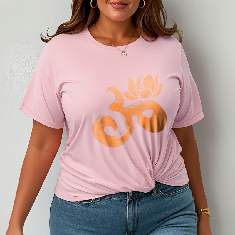 Buddha StonesOM ロータスフラワー コットンTシャツ - image 13
