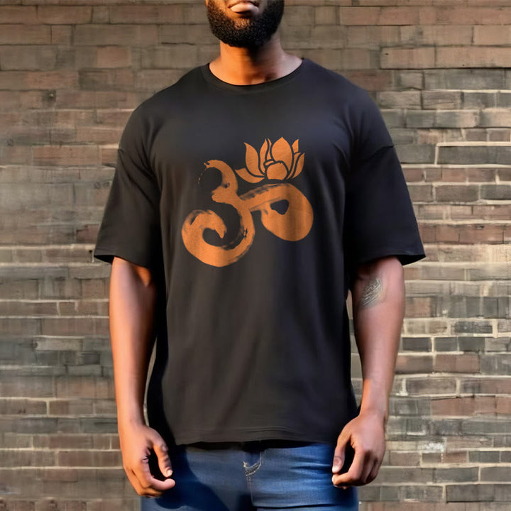 Buddha StonesOM ロータスフラワー コットンTシャツ - image 10
