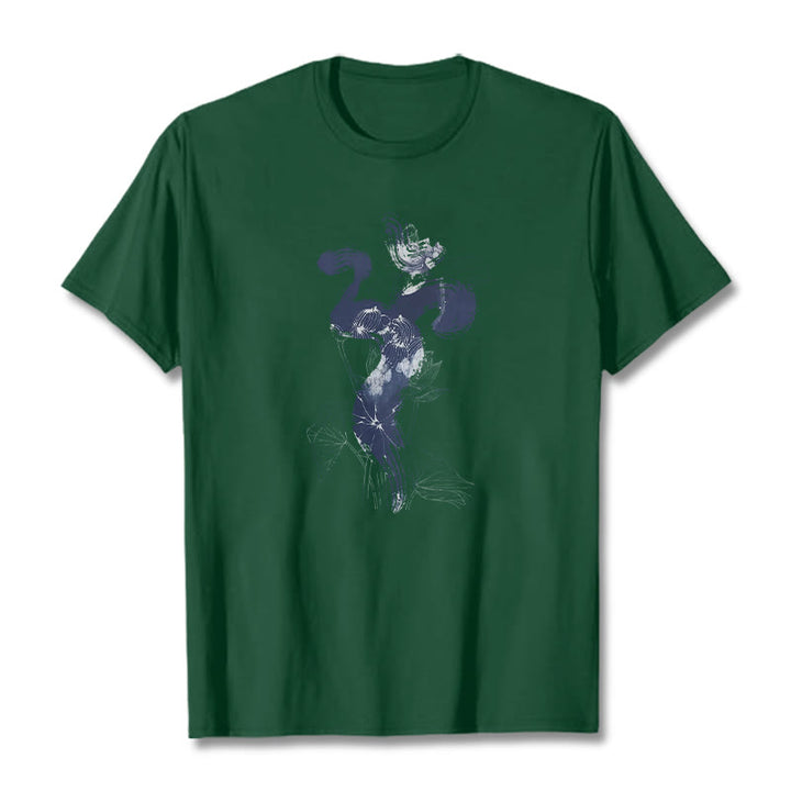 Buddha StonesOM 蓮の花の背景 コットンTシャツ - フォレストグリーン - 2XL - image 9