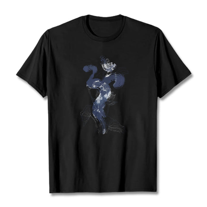 Buddha StonesOM 蓮の花の背景 コットンTシャツ - 黒 - 2XL - image 4
