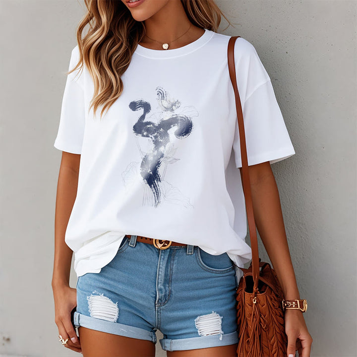 Buddha StonesOM 蓮の花の背景 コットンTシャツ - image 2