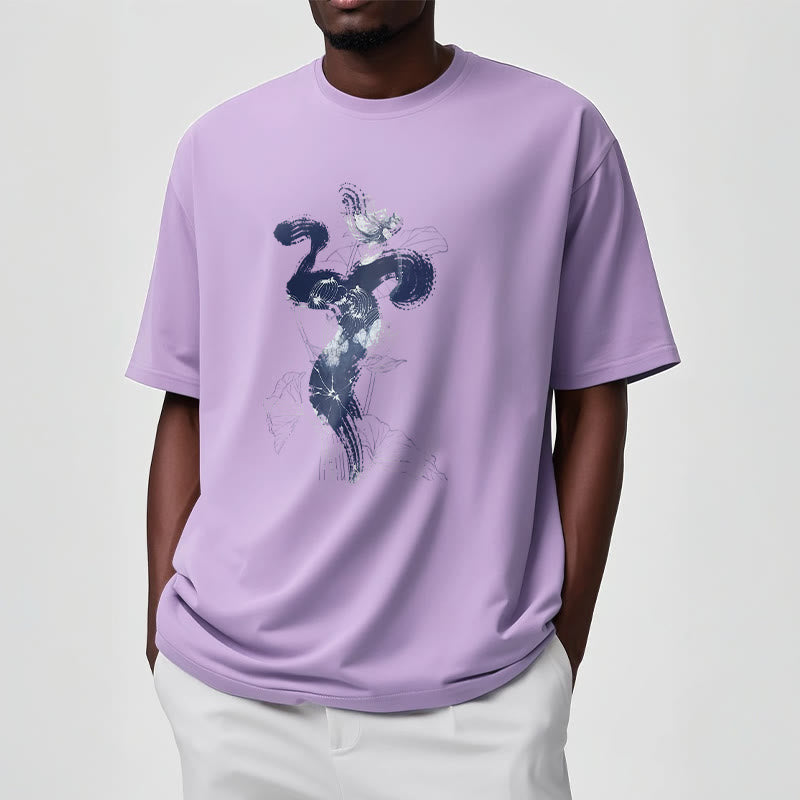 Buddha StonesOM 蓮の花の背景 コットンTシャツ - image 16