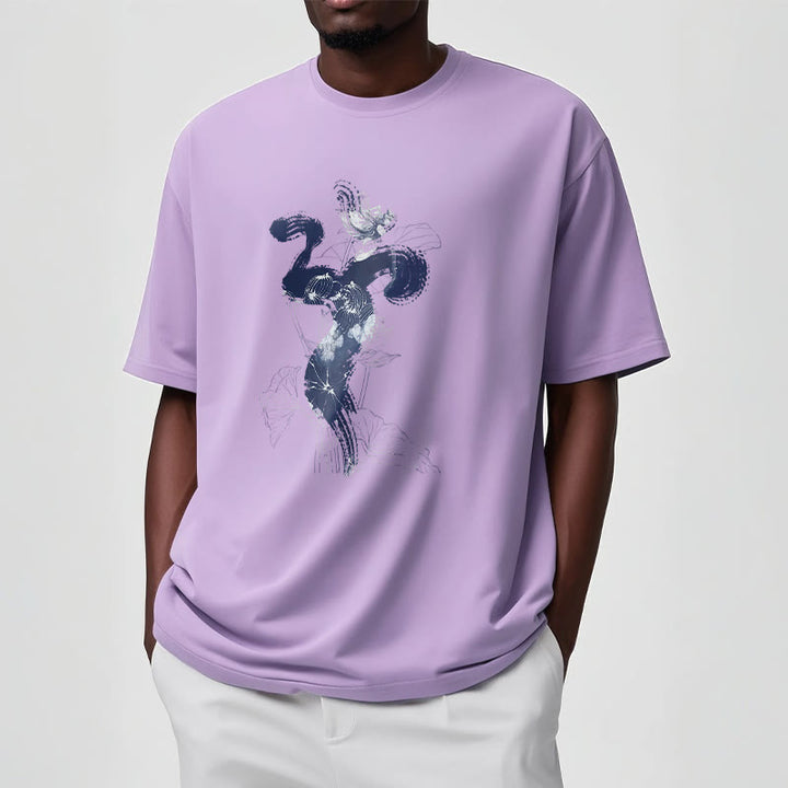 Buddha StonesOM 蓮の花の背景 コットンTシャツ - image 15